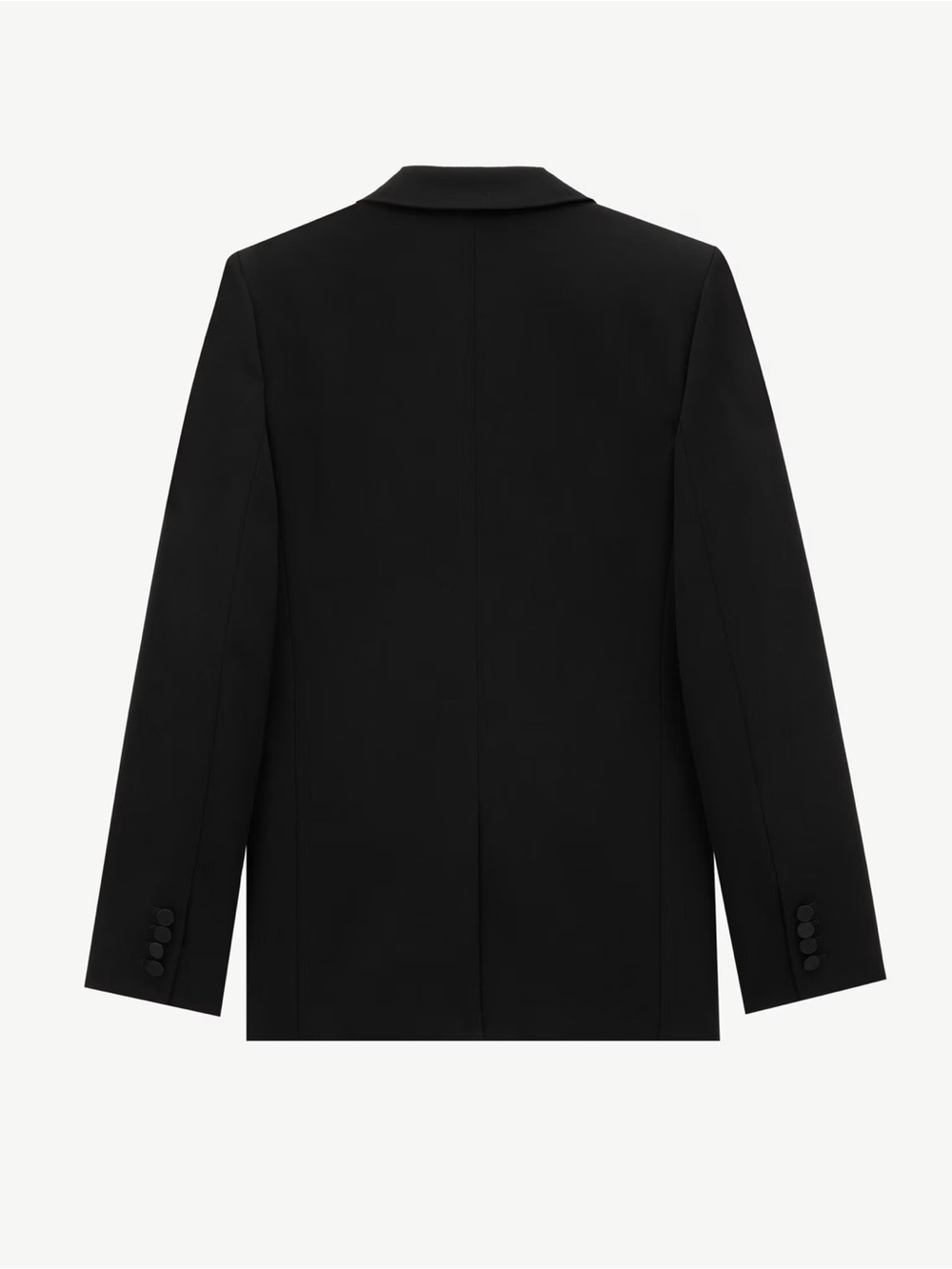 Saint Laurent Black Double-Breasted Tuxedo Jacket - Picture 2 of 2